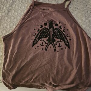 Torrid Women's Brown Tank Top with Black Graphic